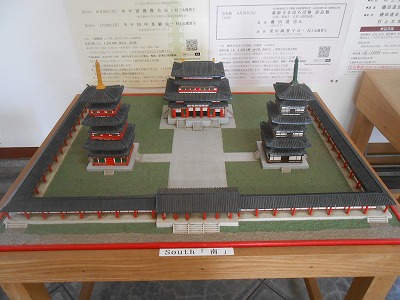 薬師寺　中門・東塔・西塔・金堂の模型